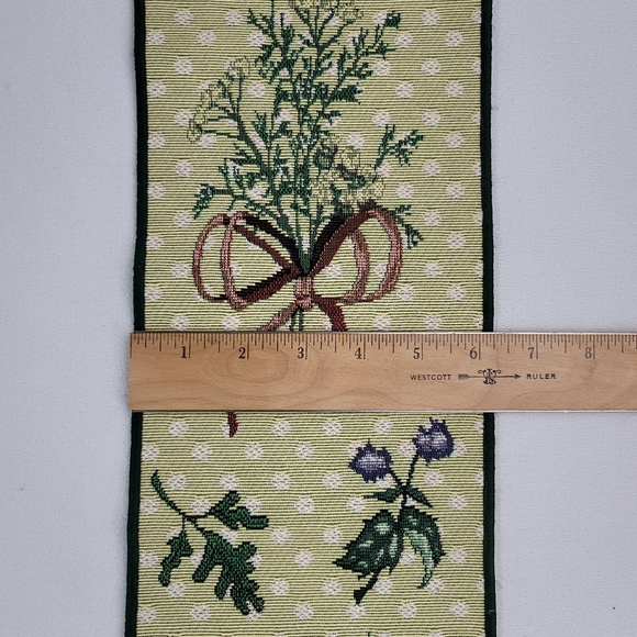 Vtg NEVER ENOUGH THYME Tapestry Bell Pull By Manual Woodworkers Weavers USA - Picture 11 of 15